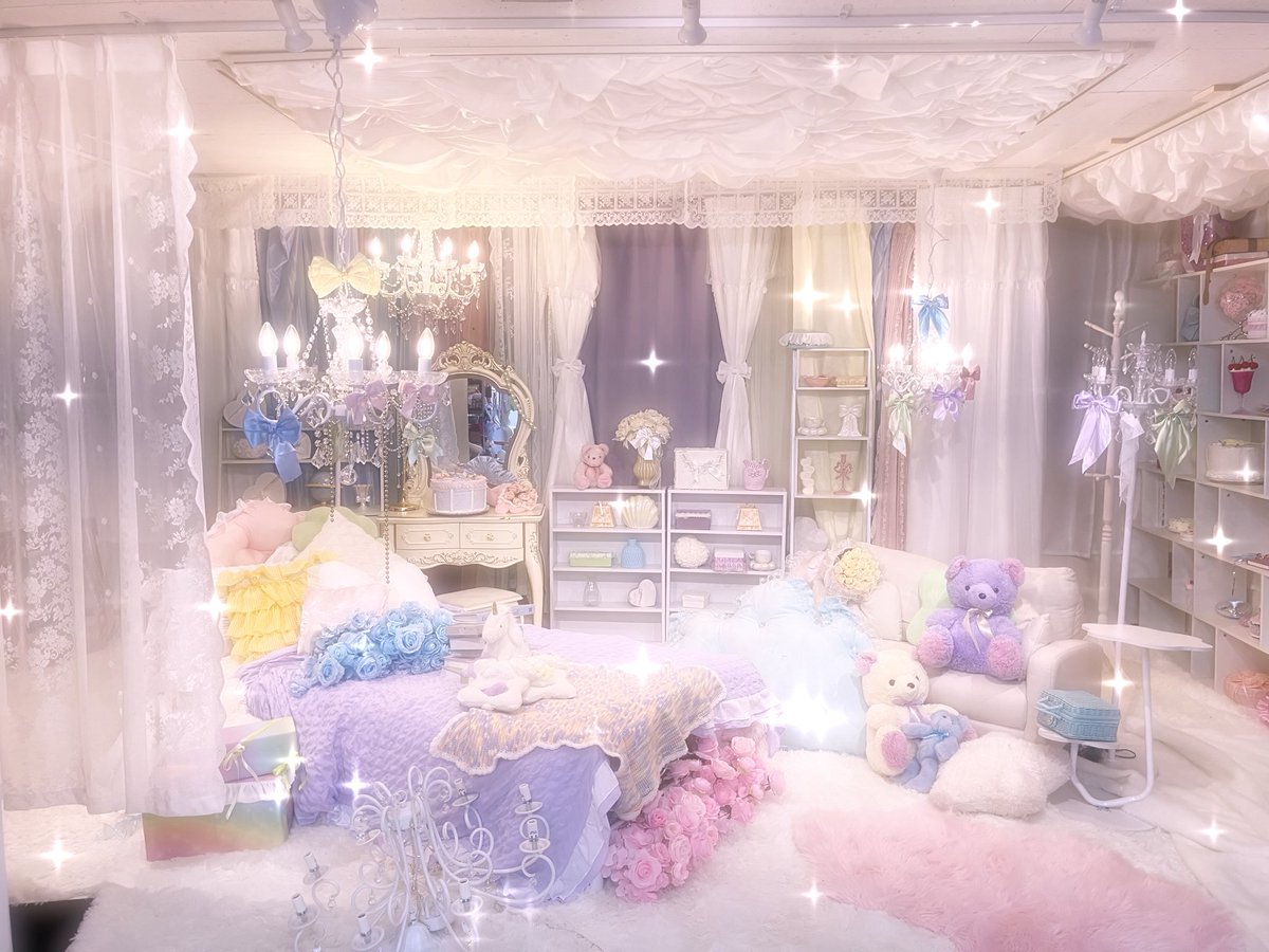 kyara_making's tweet photo. 【8月の期間限定部屋のお知らせ🐰】
8月限定公開！ユニコーンカラー部屋🦄✨淡いパステルカラーのリボンをたっぷりあしらいました🎀✨シンプルな水着などの撮影にもオススメです🐰 https://t.co/BeMCtEyzuR