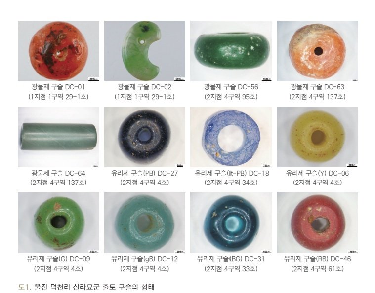 SER32903633's tweet photo. 해양 식물을 원료로 하는 5세기 경북 울진의 구슬들

신라 진출 이전 토착 주민들 무덤에서 나온 구슬인데

신라랑 별개의 집단이지만 고급 유리 제조 기술을 가지고 있었고

구슬 일부는 광물이 아닌 바다에서 나는 해양식물(!!)을 원료로 하고 있어요 https://t.co/MZqyOj46zi