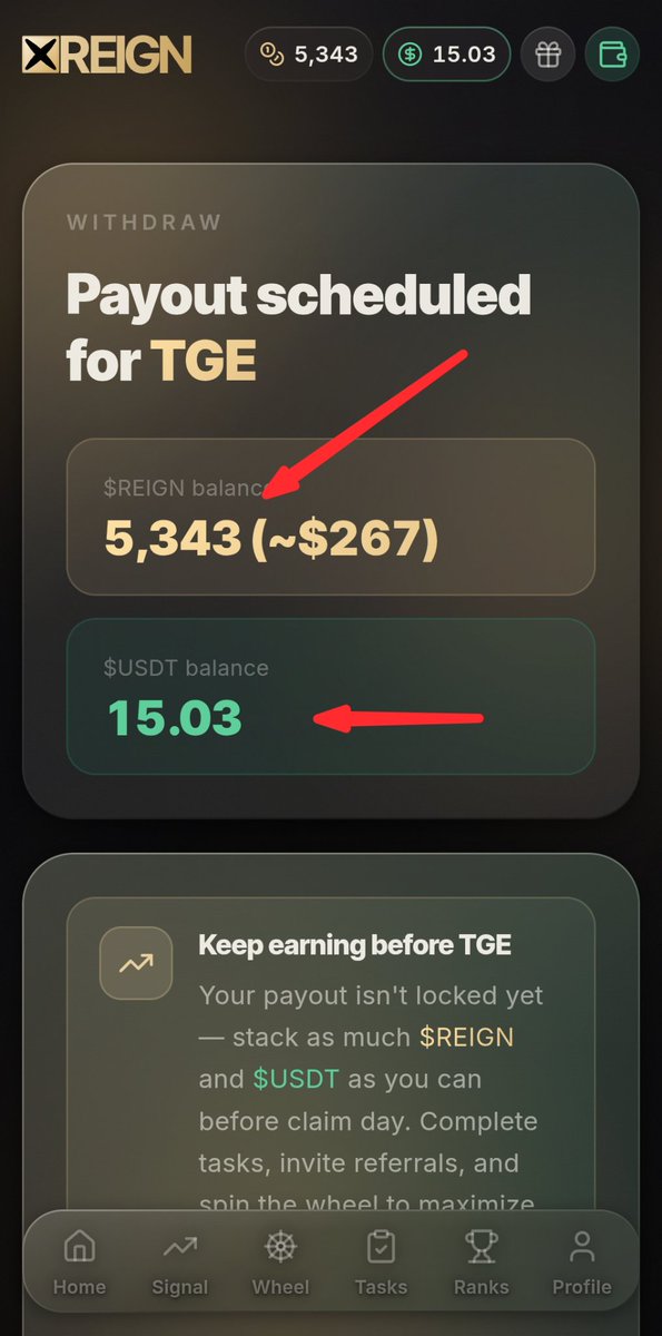 YKOff6l's tweet photo. XREIGN just went LIVE!
Mint your free $REIGN + guaranteed **$USDT bonus** instantly.

My referral link (spots limited):
👇
https://t.co/6iZ5ty0lKp

#XREIGN #Airdrop #Crypto https://t.co/HD8H7bGtZJ