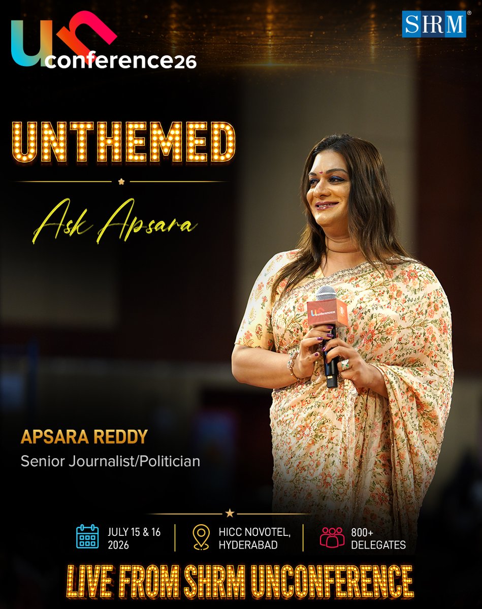 SHRMindia's tweet photo. Some questions deserve honest answers.
And some conversations deserve no script at all.

UNTHEMED: Ask Apsara was exactly that - a candid, thought-provoking conversation where Apsara Reddy answered questions with honesty, humour and perspective.

The audience asked.
Apsara answered.
And everyone walked away with something to think about.

#SHRMUnConference #BlockbusterOfWork

@AchalKhanna1