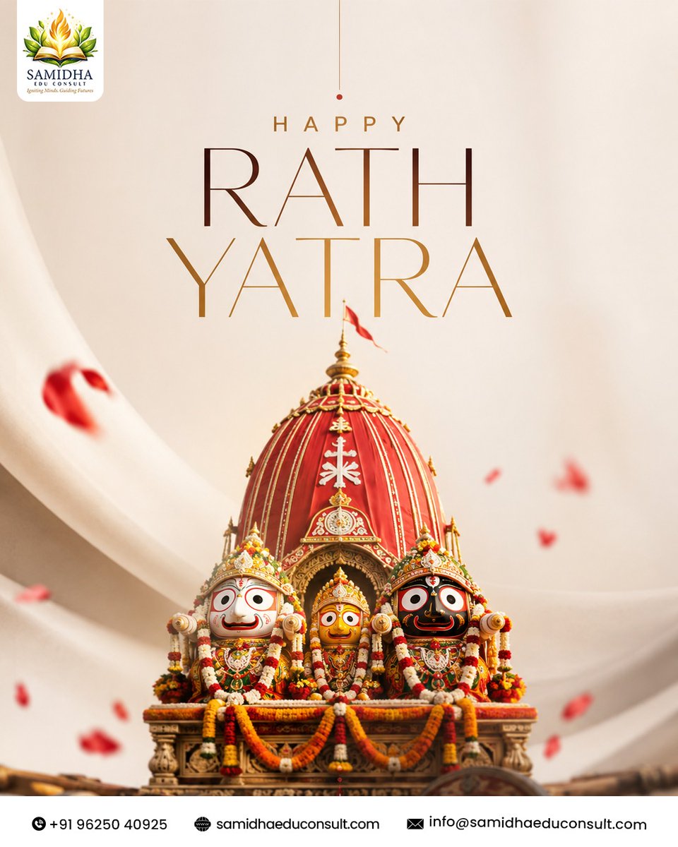 Samidhaedu's tweet photo. Happy Rath Yatra
On this sacred occasion of Rath Yatra, may Lord Jagannath bless you with wisdom, success, happiness, and new opportunities. Wishing you and your family a joyous and prosperous celebration.

🌐 https://t.co/gP1DUMASj0

#happyrathyatra #rathyatra #jaijagannath https://t.co/Fp52jCkMgR