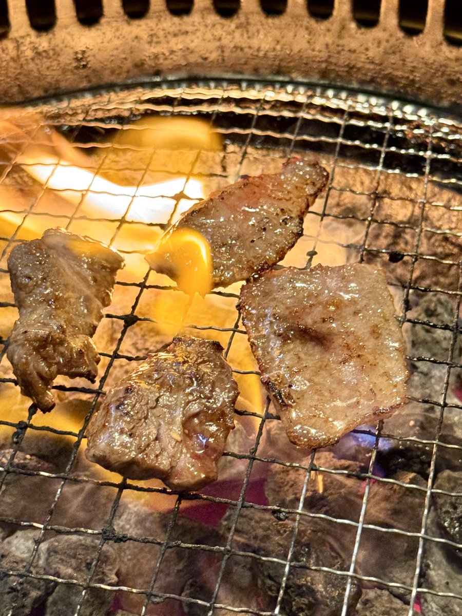motokimmature's tweet photo. 酒田市中町《焼肉 食道園》さんのランチは金〜月の4日間💡

ハラミランチは1280円と大変お値打ち。今回はもう少し食べたかったので単品のカルビも追加🤤✨

肉の脂が炭に落ちてブワッと昇る炎🔥

素敵な光景にテンションも上がりつつ、肉→米→肉→米のループが最後まで止まらず美味しく完食です🍚🥢 https://t.co/eEe8zK6ldO