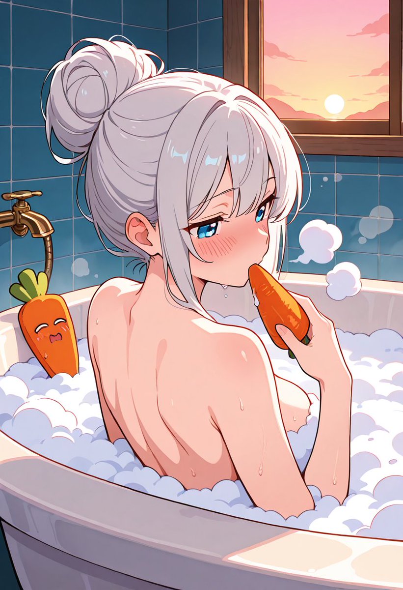 Hasentraum's tweet photo. #Luna is eating a Healthy Carrot ! ... Yummy !

Spoiler - this will be a Item ingame with different purposes... 

#Sister #Bathing in #Hentaigame with #Carrot https://t.co/RvN59GMVbP