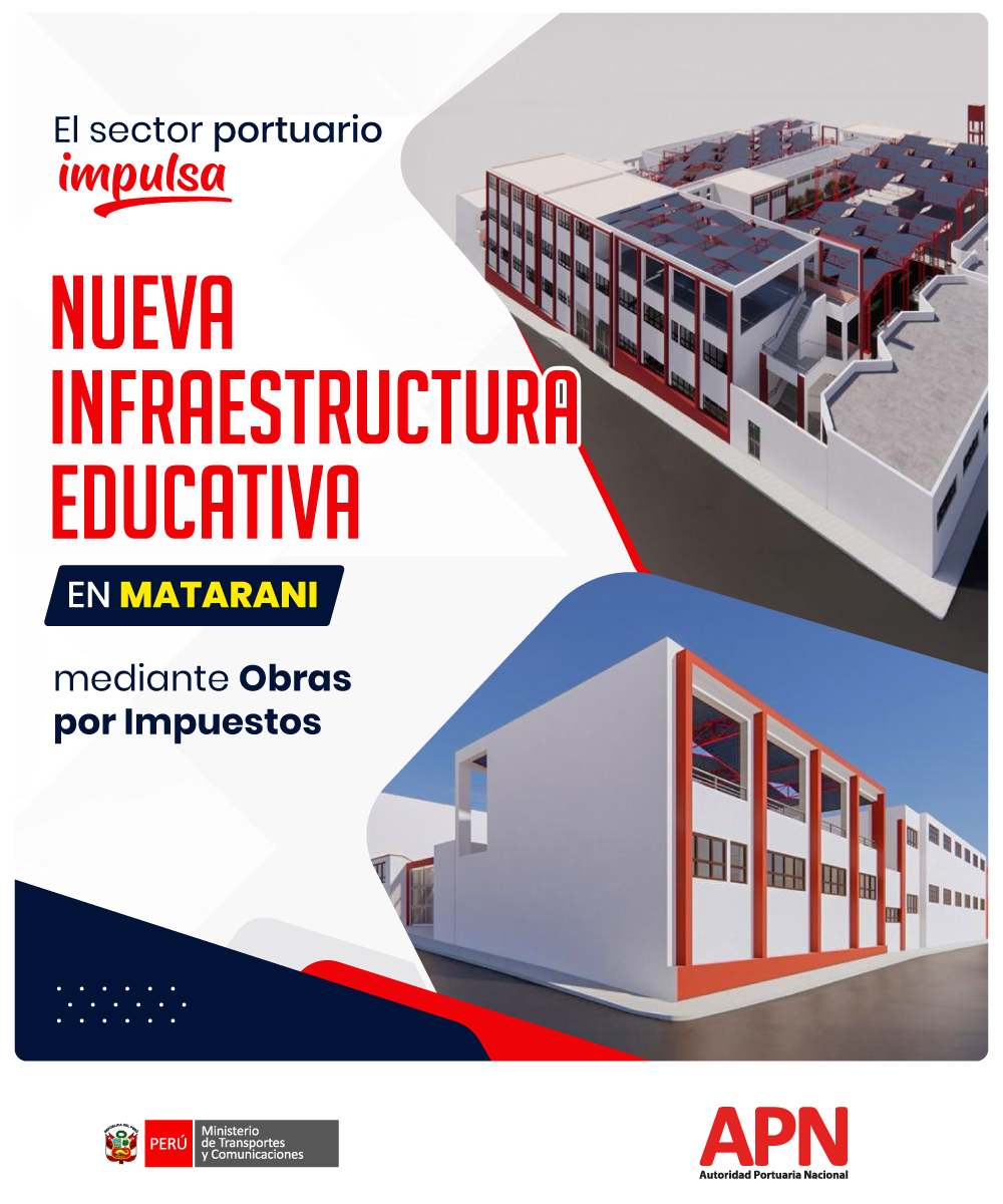 APN_PuertosPeru's tweet photo. 🏫🚢 Más de 670 estudiantes de #Islay se beneficiarán con una nueva infraestructura educativa impulsada por el sector portuario mediante el mecanismo de Obras por Impuestos.
El Terminal Portuario de #Matarani reafirma su compromiso con el desarrollo de las comunidades. 🇵🇪
#MTC https://t.co/8WBbzBqLeg