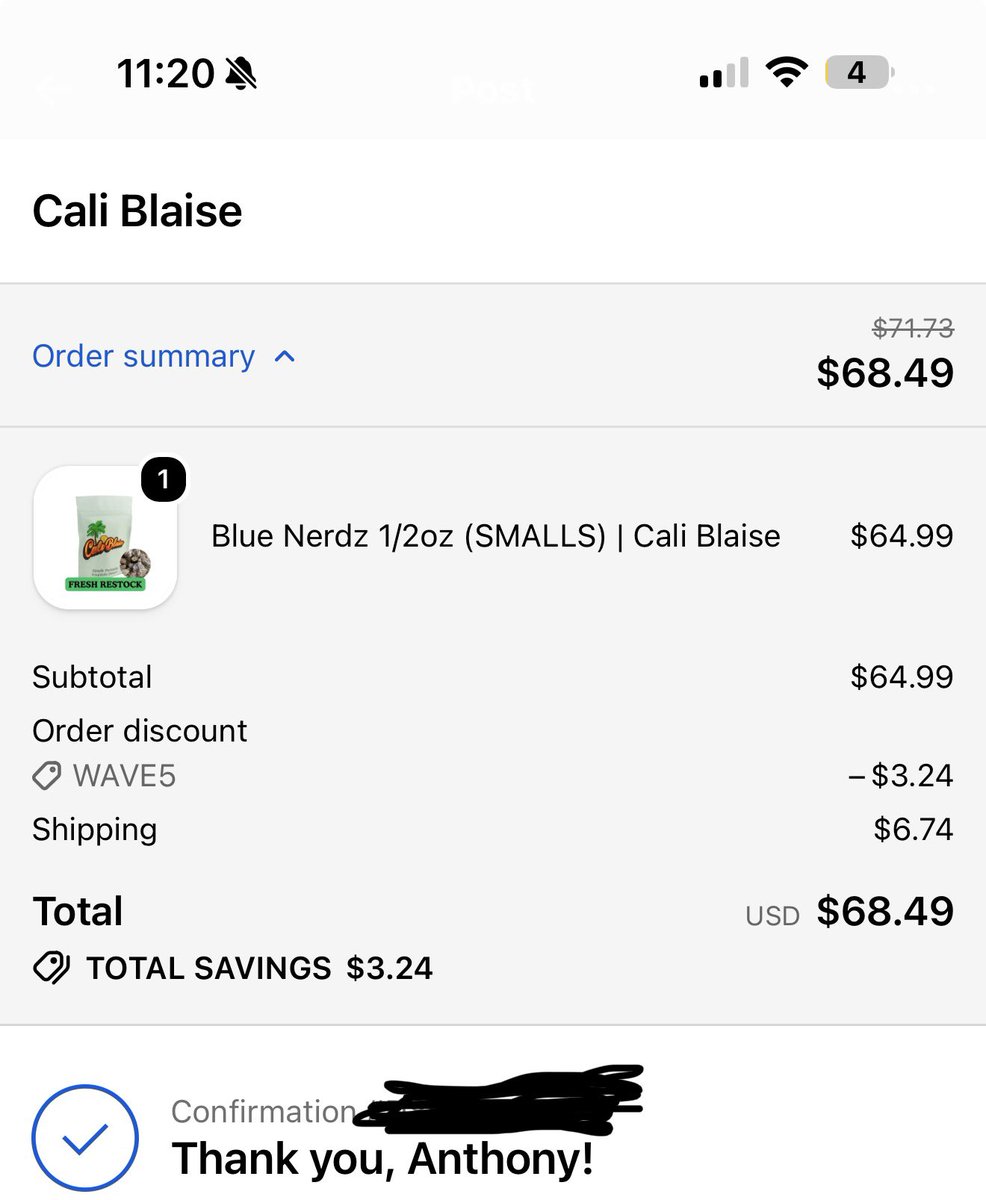 oAfterlife's tweet photo. @CaliBlaiseWave @cali_blaise 
First order with y'all, excited to see what it's hitting for!! https://t.co/H1OKd0Jw2d