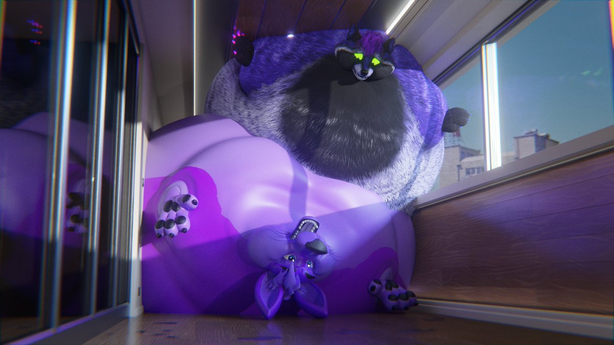 RatcoonBalloon's tweet photo. Tally got infected too and now we are too big to get out of the hall way  )>//////<( https://t.co/DoWjPgSu9t