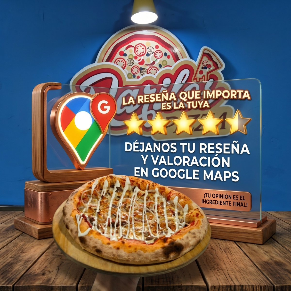 DarilosIllescas's tweet photo. ⭐️⭐️⭐️⭐️⭐️ ¡Tu opinión es nuestra mejor publicidad! Comparte tu experiencia en Google y ayuda a otr@s a disfrutar de momentos inolvidables en nuestra pizzería. 😊
#GoogleMaps #Reseña #Pizzería #DarilosPizza #Illescas #SeñoríodeIllescas #Toledo https://t.co/RUuEw41Ywj