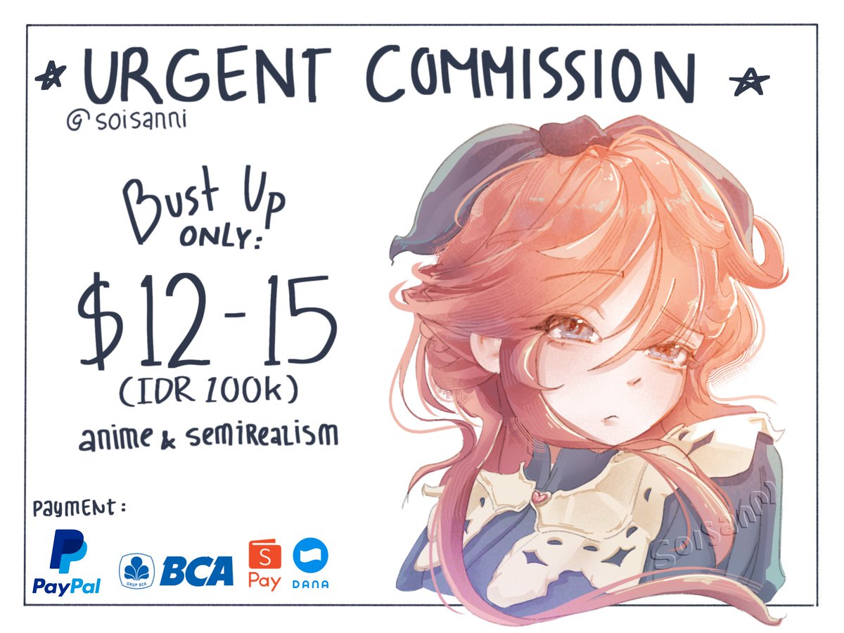 soisanni's tweet photo. @AuroraTheBunnie have a look sist🫶
i  opened  this  urgent  comms,  to help my family’s finances and cover a few important expenses. I’d really appreciate any support through commissions or shares. Thank you so much! 💛 https://t.co/FxFah7xg53