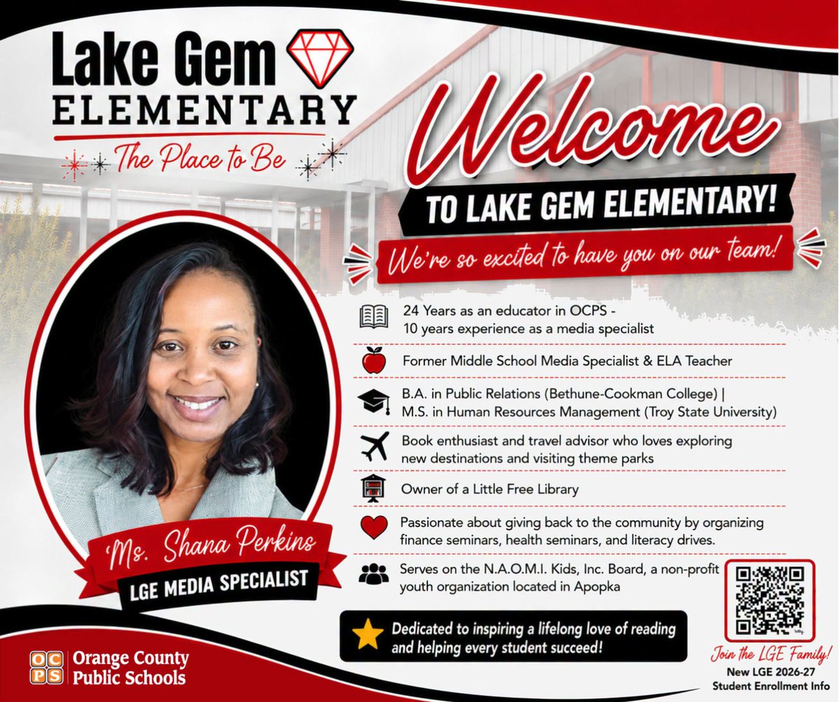 LakeGemES_OCPS's tweet photo. 🎉Please join us in welcoming our newest @LakeGemES_OCPS team members! We're excited to grow #TeamLakeGem as we continue making LGE #ThePlacetoBe!❤️
📚Register today: https://t.co/GXD52NGkiY 🍎Classes begin Aug. 11🔗July FRC Resources: https://t.co/4WF9CjwNO5
@OCPSnews @Fdn4OCPS https://t.co/677PPu2gSZ