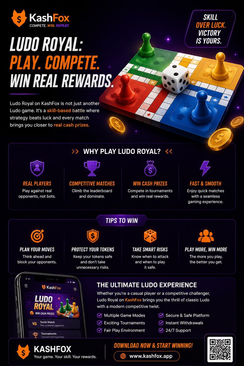 kashfoxapp's tweet photo. Think you're the best Ludo player? 

It's time to prove it.
• Play against real opponents.
• ⁠Join tournaments.
• ⁠Win rewards.

Are you ready to rule the board?

https://t.co/DbnEq4KIzh
#KashFox #LudoRoyal #Ludo
#GamingCommunity #SkillWins #PlayToWin
#MobileGaming #esports https://t.co/z8xF4Cwvow
