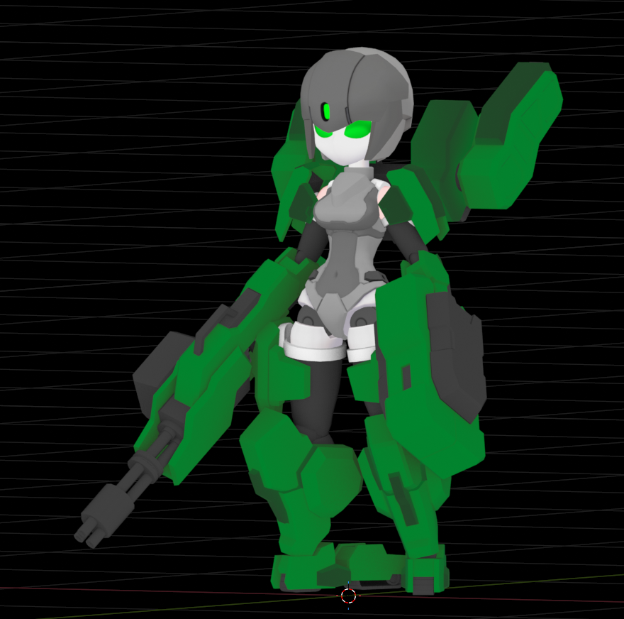 CustomMechako's tweet photo. メカ娘3人目のカトラをAutoRigに再スキニング完了…最初に着せ替えで遊べるのは作者の特権なんですわ　ここからメッシュを最適化していきます　#カスタムメカ娘ファイターズ #CustomMechakoFighters https://t.co/YhxXRrGMRj