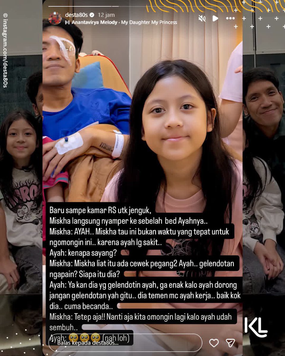 RAWBRIEFDAILY's tweet photo. anak perempuan Desta memberitahu ayahnya bahwa tidak sepatutnya seorang laki laki bersentuhan dengan lawan jenis yang belum ada ikatan pernikahan, hal ini di posting oleh Desta melalui media sosialnya🥺❤️ https://t.co/mIWPtqR6BT