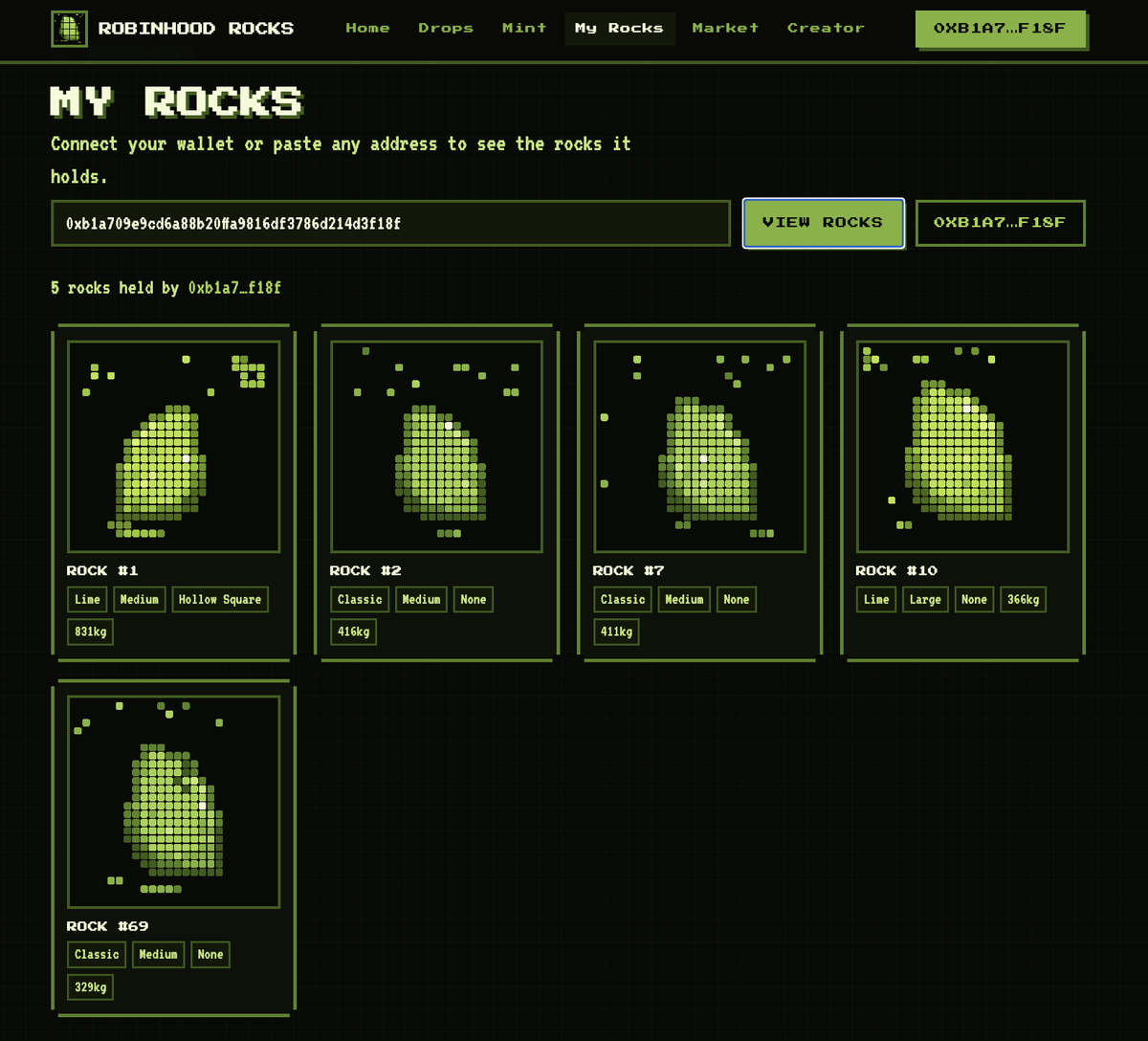 Robinhood_Rocks's tweet photo. Inventory page is live.

Check your rocks and drop your heaviest one below. Rarest weight in the replies gets noticed. 🪨

https://t.co/BFZYNKdSeM https://t.co/vIy693xTw8