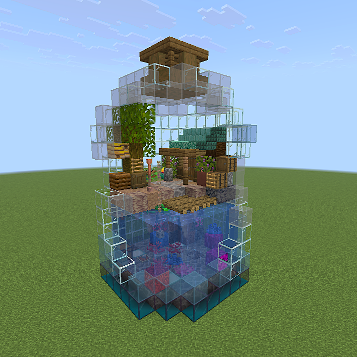 _yusqn's tweet photo. 「ボトルアクアリウム」 
#マイクラ建築 https://t.co/TBxfzxwibd