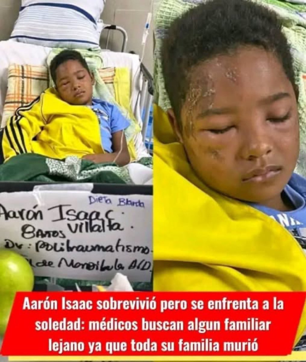 cheo070777's tweet photo. Datos confirmados:
-Nombre completo: Aarón Isaac Villalta, 8 años
-Origen: Pariata, estado La Guaira
-Lugar de atención: Emergencia pediátrica del Hospital Pérez Carreño, en Caracas
-Situación: Ingresado bajo vigilancia médica, sin ningún familiar presente; Urge algún familiar https://t.co/5E4wDkgmu8