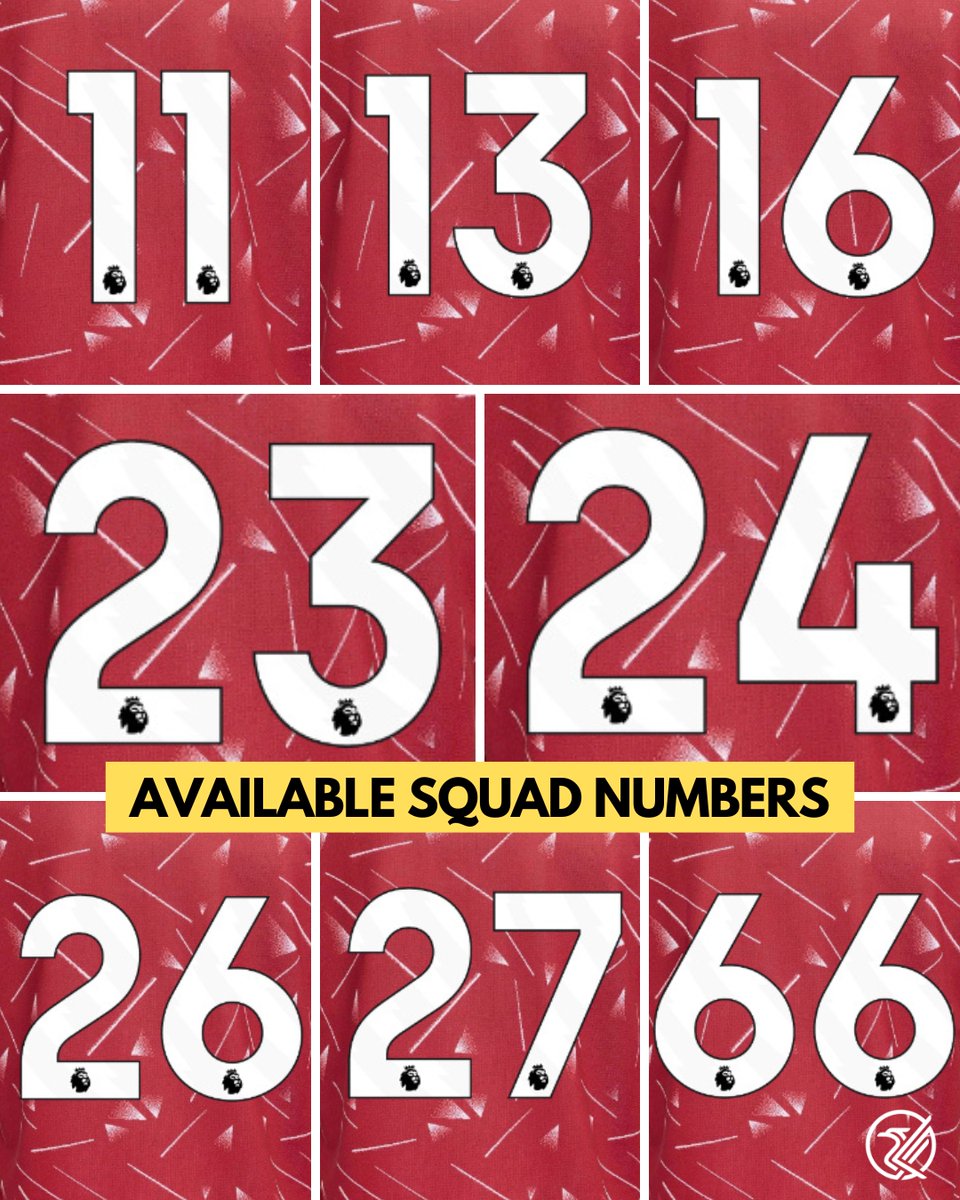 thisisanfield's tweet photo. 🔴 These Liverpool squad numbers are still available this summer 👇

Which shirt should Victor Munoz take? Should anyone else switch numbers? 🤔 https://t.co/yR7OTOQXbW