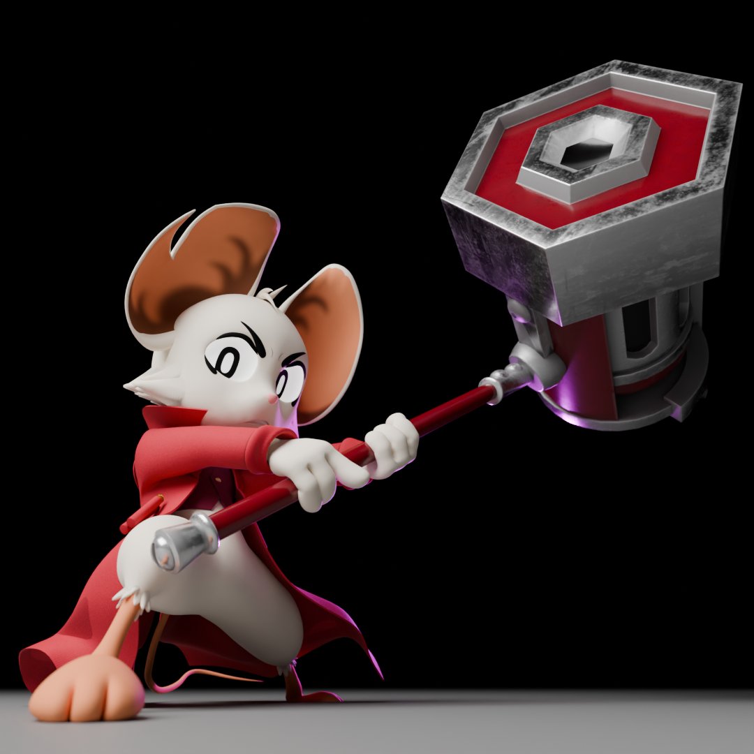 tuta_suke_VRC's tweet photo. ブラストハンマー！！
モデルはdoubt(@ DTaihei)さんから！

#minathehollower
#fanart
#blender https://t.co/TDgO8JU0Oj