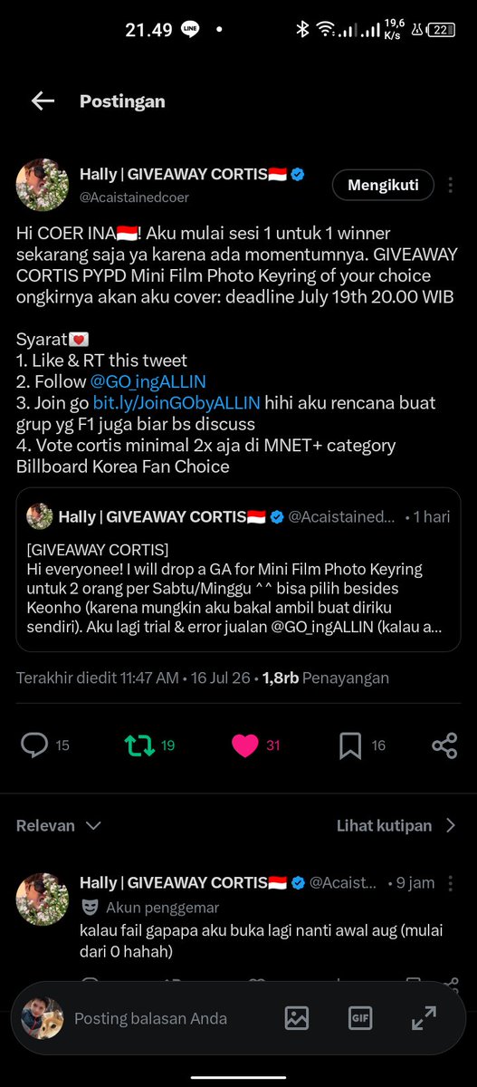 jjamieluv's tweet photo. @Acaistainedcoer @GO_ingALLIN halooo kak, all rules done yaa 😽🤍 thank u so much udah bikin GA ini! Congratss buat GO nyaa, semoga GO nya lancar dan sukses, makin banyak order di GO kakak.. aamiinn 🤲🏻✨, wish me luck https://t.co/ITgK1X2jeL