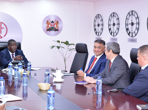 DanielMainda's tweet photo. I was pleased to host H.E. Barlybay Sadykov, Ambassador of Kazakhstan to Kenya and representatives from Freedom Holding Corp. &amp; Samruk-Kazyna Invest LLP for a strategic discussion on strengthening financial investment opportunities and collaboration between Kenya and Kazakhstan. https://t.co/abllTspkw4
