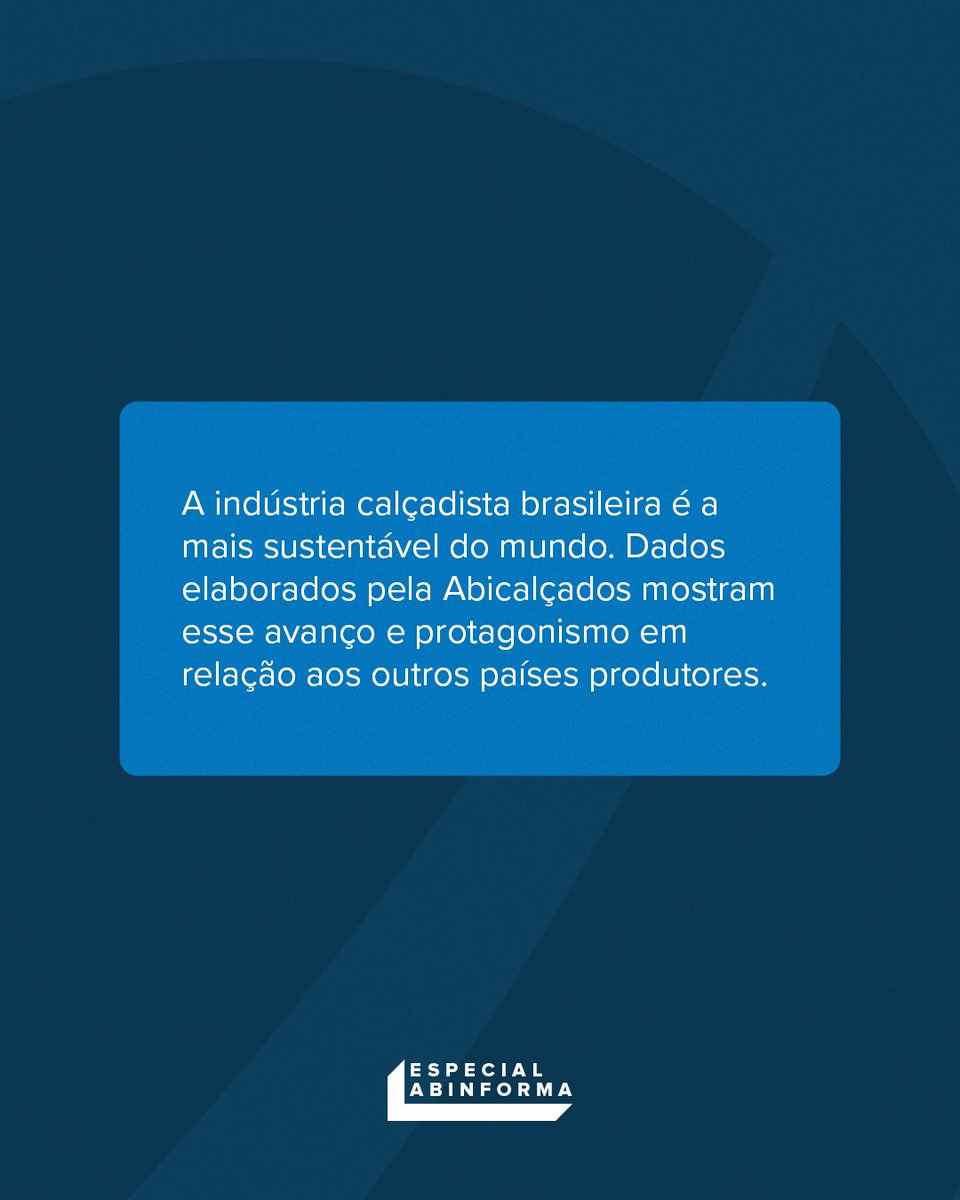 abicalcados's tweet photo. A indústria calçadista brasileira está cada vez mais alinhada aos conceitos de ESG. Dados elaborados pela Abicalçados apontam avanço do setor em um período de 5 anos. Leia a matéria especial do Abinforma: https://t.co/sc7A0N1TQc #Abicalçados #Abinforma https://t.co/9jyAvNZzXL