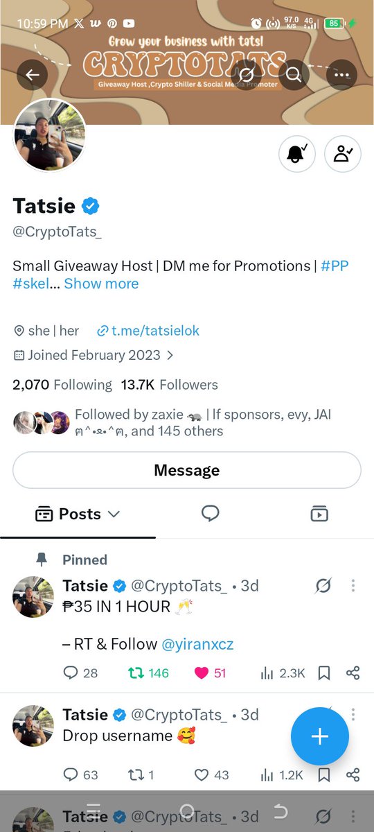 sparkle_chu's tweet photo. @CryptoTats_ Happy 13.7k followers 🥳

Thank you po. More followers and sponsors to come! 🫶🏻 https://t.co/yDlJhHZtAg