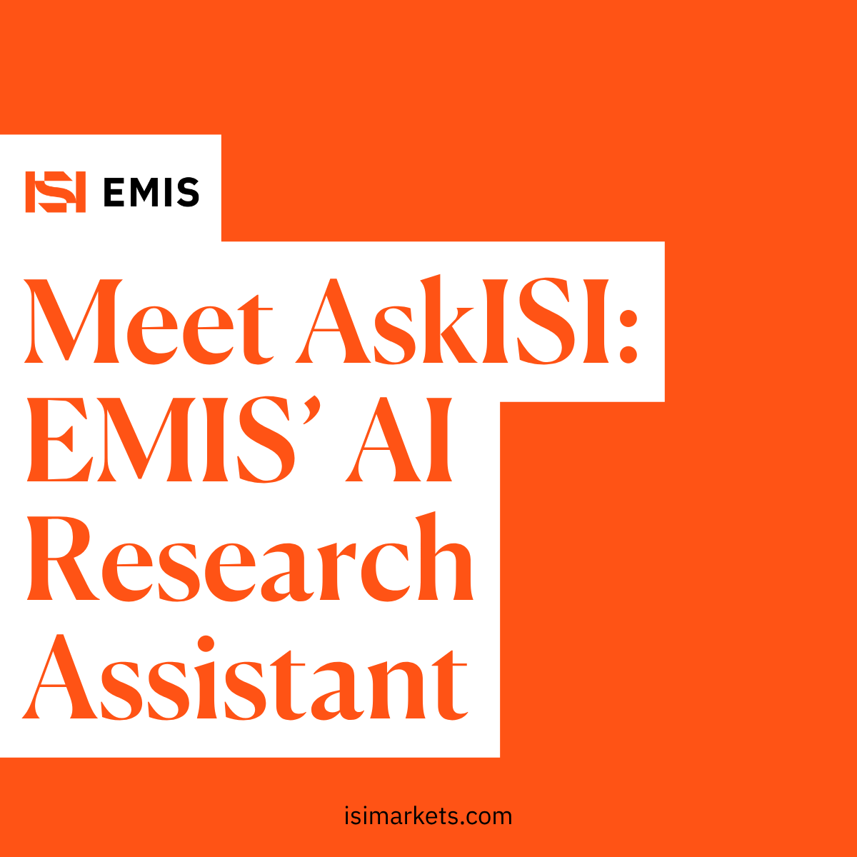 EMIS_News's tweet photo. Thirty years of trusted market intelligence, now just a question away. Today, we're excited to introduce AskISI, our new AI research assistant built into EMIS. Get instant, trusted answers drawn from decades of EMIS intelligence: https://t.co/pUy5RKgEUL https://t.co/uxAUQ68MAi