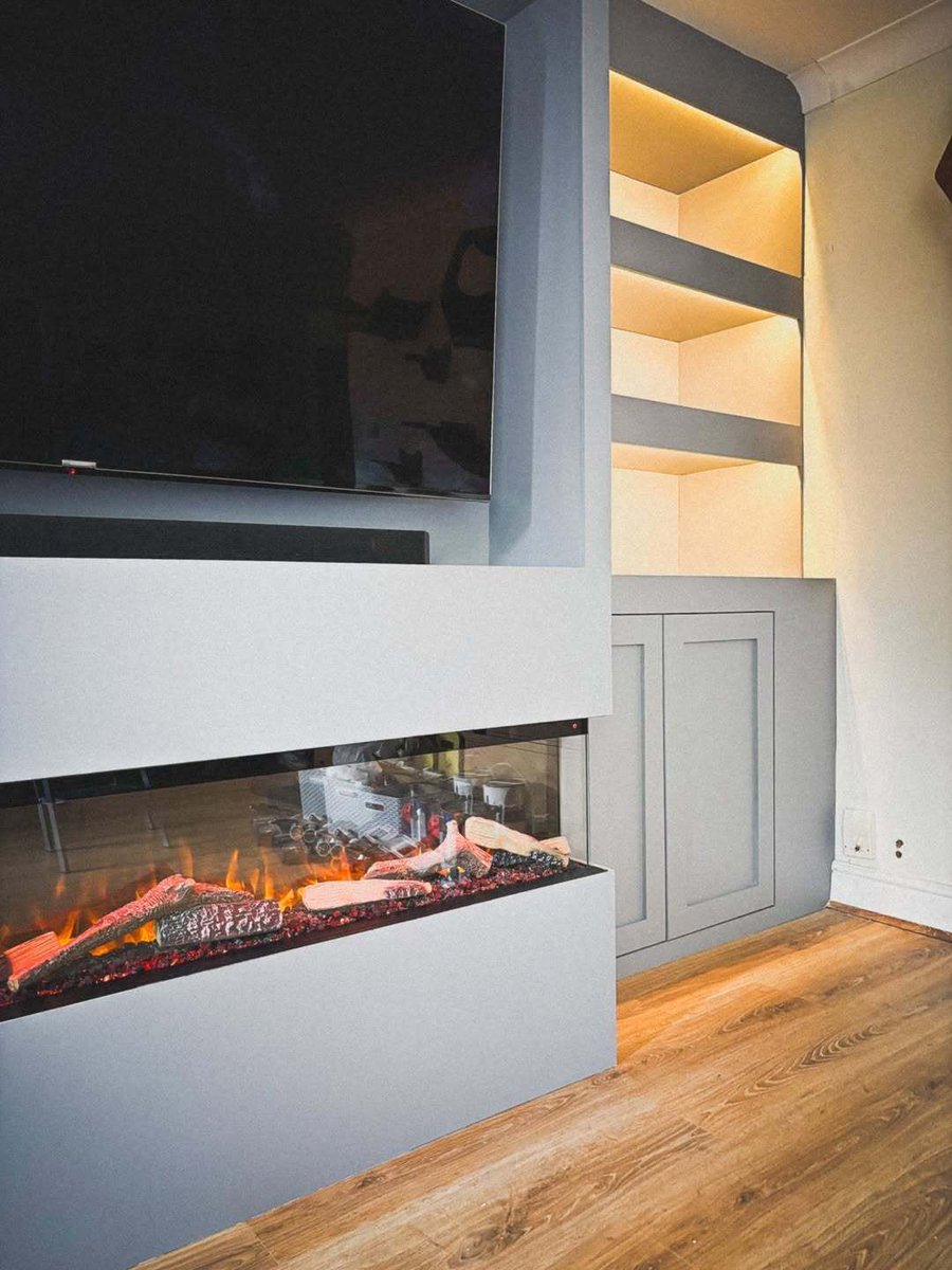 Gr8fires's tweet photo. 😮 Incredible transformation from @houseofgrain.uk with the help of the @ezeeglow 72" Celestial Media Wall Fire.

⚠️ Low stock of this one at the moment: https://t.co/utMnuVDOXf https://t.co/Y9Sj7XQaQR