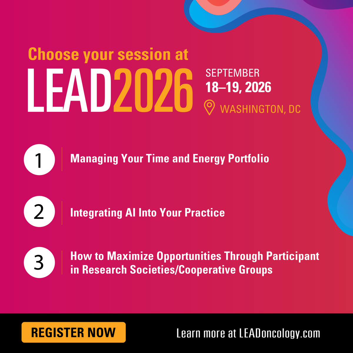 BioAscend's tweet photo. ๐ Choose your session at #LEAD2026!
Dive deep into these topics:
โก Managing Your Time & Energy Portfolio โ Drs Marshall and Nizam
๐ค Integrating AI Into Your Practice โ Dr Garcia
๐ฌ How to Maximize Opportunities Through Participation in Research Societies/Cooperative Groups โ Dr Dizman
๐
September 18โ19, 2026 | ๐ Washington, DC
Register now: https://t.co/2lsAZuLJEj
#WomenInMedicine #CareerGrowth #ProfessionalDevelopment