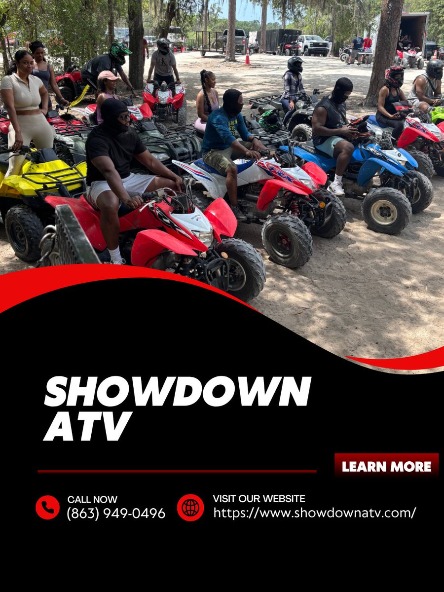 Showdownatv's tweet photo. Weekend escapes feel better with dirt, speed, and open trails. We offer ATV rentals for riders seeking outdoor excitement. Get yours now to start your ride today. #ATVRentals #RideFun #OutdoorEscape #ExploreOutdoors
https://t.co/Jf2pvQxUi8 https://t.co/NtVyYII2Ea