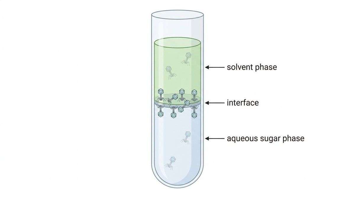 HPLC_Shop's tweet photo. なぜファージは「界面」に集まるのか？砂糖とグリーン溶媒が生んだ新しい生体粒子分離のかたち
Separation and enrichment of phages at the interface between two phases in a green solvent-based sugaring-out extraction system
https://t.co/iNSR7GnnIr

低分子や酵素の分離で使われる「シュガリングアウト抽出」を、ウイルス粒子であるバクテリオファージに応用するという意外な発想。糖と環境調和型溶媒による二相系で、ファージが上下どちらの相でもなく「界面」に選択的に濃縮されるという興味深い現象が報告されました。界面吸着と表面物性の観点から見ても示唆に富み、ウイルス様粒子やナノバイオ粒子の新しい分離戦略につながるかもしれません。
#クロマトグラフィー #分析化学 #グリーンケミストリー #SOE #ファージ