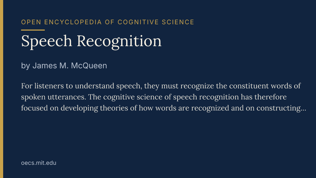 Open Encyclopedia of Cognitive Science Bot tweet media