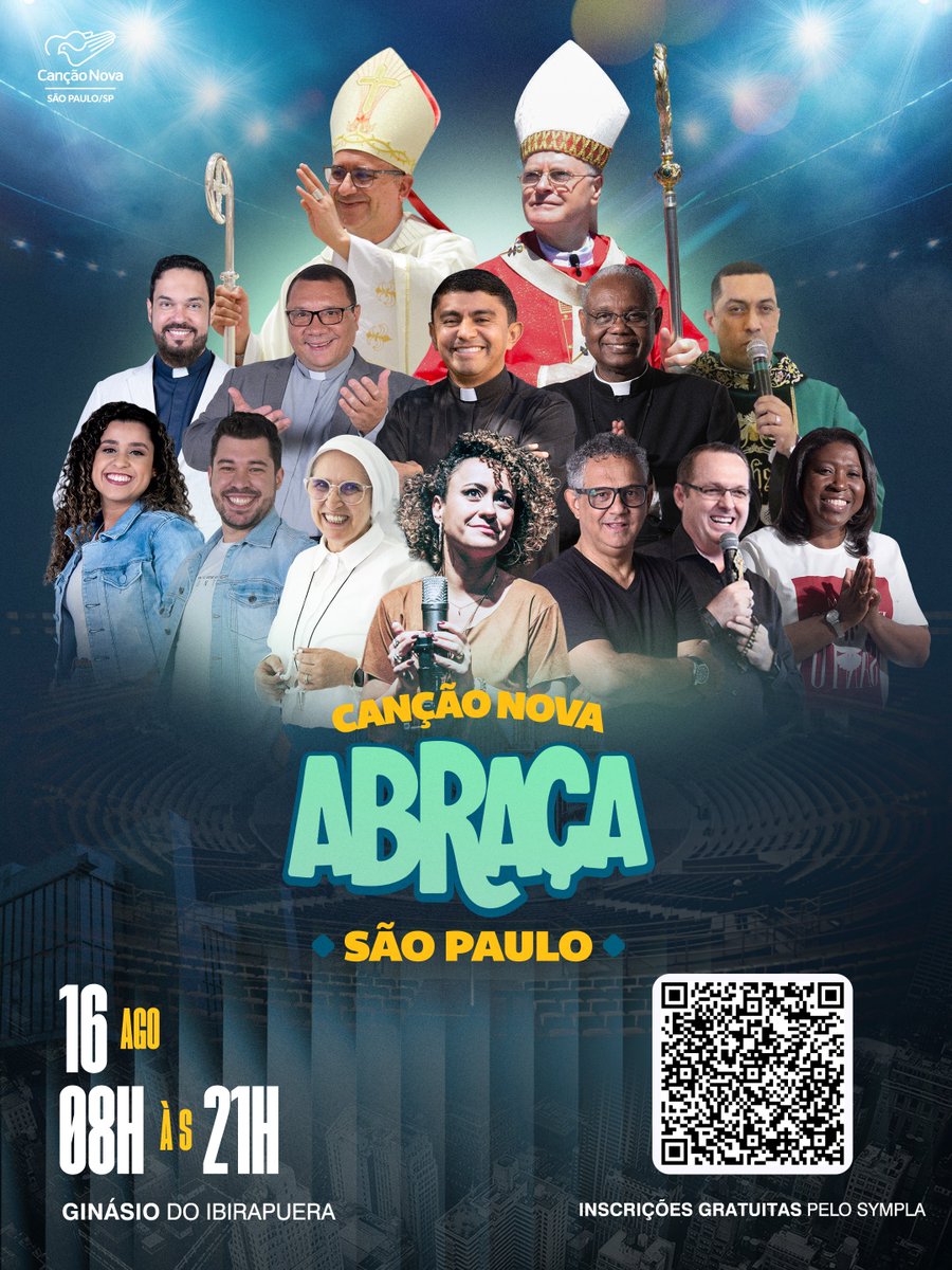 cancaonovasp's tweet photo. No dia 16 de agosto, o Ginásio do Ibirapuera será palco de um grande encontro de fé, música, oração e alegria com a Canção Nova São Paulo! 🙌🎶

Prepare o coração, reúna a família, convide os amigos e venha viver esse dia inesquecível conosco! https://t.co/S7NID3IP84