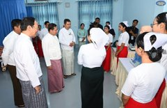 minkhaung404's tweet photo. President U Min Aung Hlaing attended and addressed the grand opening of the Institute of Nursing (Nay Pyi Taw) alongside several regional and state nursing institutes, marking a key expansion in national healthcare training. #Myanmar #HealthcareDevelopment #Nursing https://t.co/36uMZZ08SX