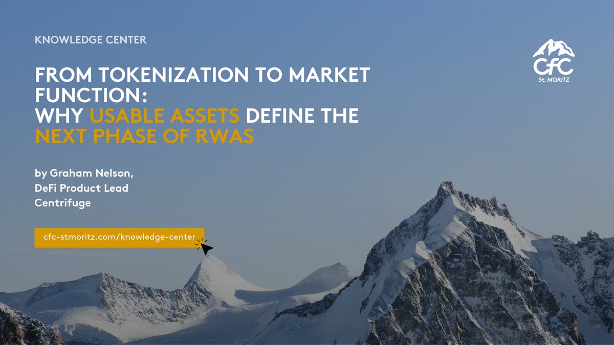 cfcstmoritz's tweet photo. Tokenization is solved, but idle onchain assets don't equal a capital market. Graham Nelson of @centrifuge explores why active utilization, deep liquidity, and collateral mechanics will define the future. 🏔️

#RWAs #DeFi #CapitalMarkets

Explore the full analysis 👉 https://t.co/jUJkb2ky7k