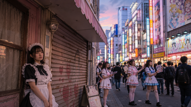 Ryo_Saeba_3's tweet photo. À Akihabara, les maid cafés disparaissent progressivement. On en comptait plus de 100 en 2011, contre moins de 30 aujourd'hui. À leur place, les "con cafés" (concept cafés) se sont multipliés et seraient désormais plus de 200.

Contrairement aux maid cafés traditionnels, ces établissements ressemblent souvent davantage à des girls bars : les clientes et clients paient un forfait d'entrée, mais sont ensuite fortement incités à offrir des boissons aux employées, ce qui fait rapidement grimper la facture. On peut se retrouver à payer 10 000 yens en 40 minutes, principalement à cause des boissons offertes aux serveuses.

Dans les rues d'Akihabara, les employées en costume font massivement la promotion de leur établissement. Bien que le racolage soit officiellement interdit, elles contournent la règle en affirmant qu'elles ne font que distribuer des flyers, ce qui complique les contrôles.

Selon des employées interrogées, la concurrence est devenue extrêmement féroce. Certaines passent plusieurs heures dehors à chercher des clients, et beaucoup de petits établissements ferment rapidement. Les arrestations pour exploitation sans licence ou emploi de mineurs existent, mais les cas de véritables arnaques seraient moins fréquents que leur réputation ne le laisse penser. En revanche, les suppléments (boissons offertes, frais de service, taxes) provoquent souvent des mauvaises surprises.

Le succès des concept cafés repose sur la culture du "oshi" (favori). Certains clients dépensent des sommes considérables, parfois plusieurs centaines de milliers de yens en champagne, davantage pour afficher leur statut que pour séduire une employée. De leur côté, beaucoup de serveuses recherchent aussi une forme de reconnaissance ou de visibilité.

Plusieurs facteurs expliquent cette transformation :
- La revalorisation immobilière d'Akihabara après les grands projets de réaménagement.
- Des loyers plus élevés qui rendent les maid cafés classiques moins rentables.
- La fermeture de nombreux magasins spécialisés concurrencés par Internet.
- Un modèle économique des concept cafés beaucoup plus rentable, nécessitant peu d'espace et générant des dépenses importantes grâce aux boissons et aux événements.

Une ancienne maid souligne toutefois qu'il ne faut pas opposer maid cafés = bons et concept cafés = mauvais. Les deux sont des commerces où la rentabilité est devenue prioritaire, et les maid cafés eux-mêmes ont évolué vers un modèle davantage centré sur les ventes de photos et la popularité des employées, au détriment de l'expérience "moe" qui faisait leur identité. #Japon