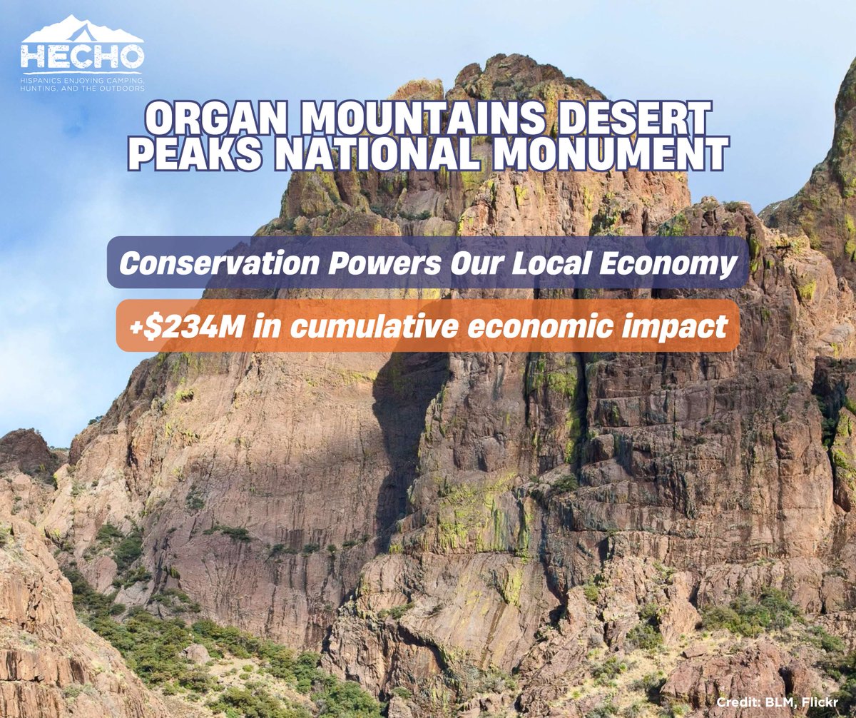 HECHOOnline's tweet photo. Organ Mountains–Desert Peaks National Monument demonstrates how conservation and economic opportunity can go hand in hand. Learn more in our fact sheet: https://t.co/iG0GhHsHz9
#OrganMountainsDesertPeaks #Conservation #PublicLands #NewMexico https://t.co/PxaJAsm8h9