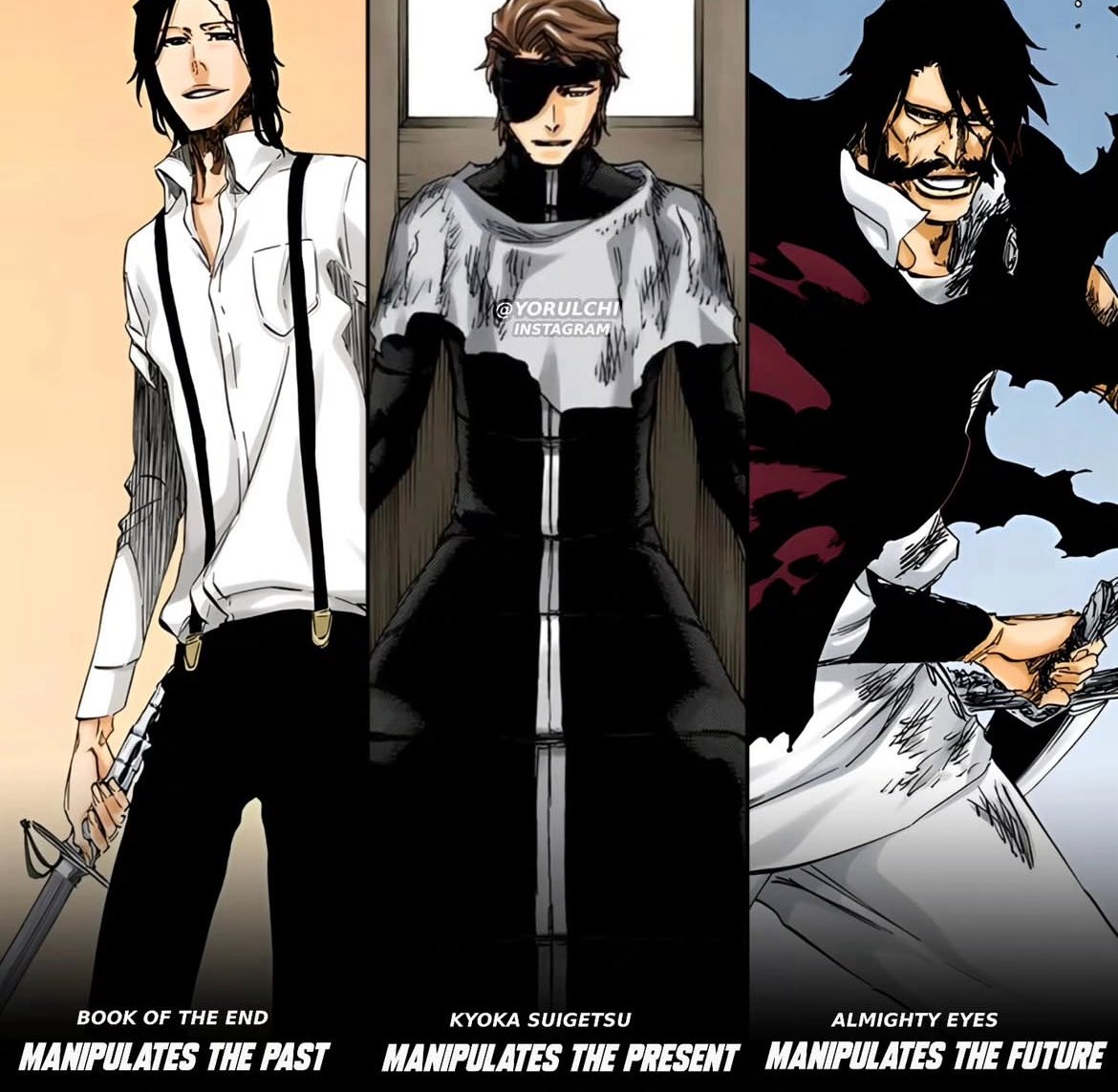 walkingflex_'s tweet photo. Bleach’s Timeline Manipulators https://t.co/wYVYzpKlz7