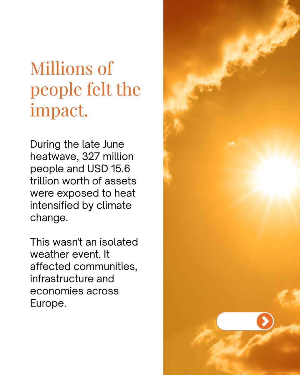 ClimateTrendsIN's tweet photo. #Climatechange intensified Western Europe's record-breaking June 2026 heatwave, making it at least 2.5°C hotter than a comparable event between 1950–1987.

The result? 327 million people and USD 15.6 trillion worth of assets were exposed to climate-intensified heat. https://t.co/yNnLGHKOsU