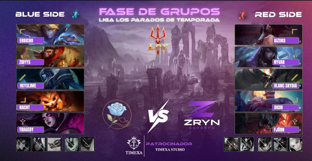 ZRYNesports's tweet photo. ¡¡TENEMOS DRAFT!!

Aunque el partido se juegue antes, pertenece a la 2nda jornada de la @LigaLPT

¡ZRYN Esports vs @risspringinrose BO2 con posibilidad de empate! ¡LET'S GO ZRYN! 

🟣 #WeAreZRYN https://t.co/OcvKEUIGfz