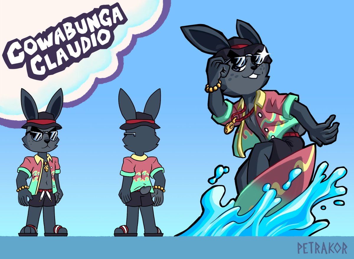 Petrak0r's tweet photo. My 2nd entry for #ChunkSummer2026 ft. Cowabunga Claudio! https://t.co/3TiTGztZbP