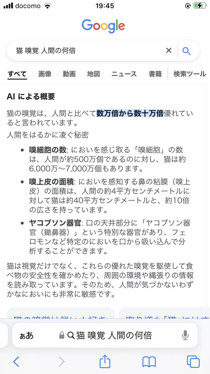 BdOasis's tweet photo. 奥さんが半額マグロ寿司5つ入りお土産で買ってきてくれたのだが、すんごい離れてる寝床からネコきた。とんでもない嗅覚ww
マグロ2切れあげてシャリはワシが食べたw

人間の何倍くらい嗅覚優れてるのかと検索したら、猫の嗅覚は人間の数十万倍www
鼻インフレし過ぎだろw 戦闘力53万の世界じゃんw https://t.co/HIt9oXpABw