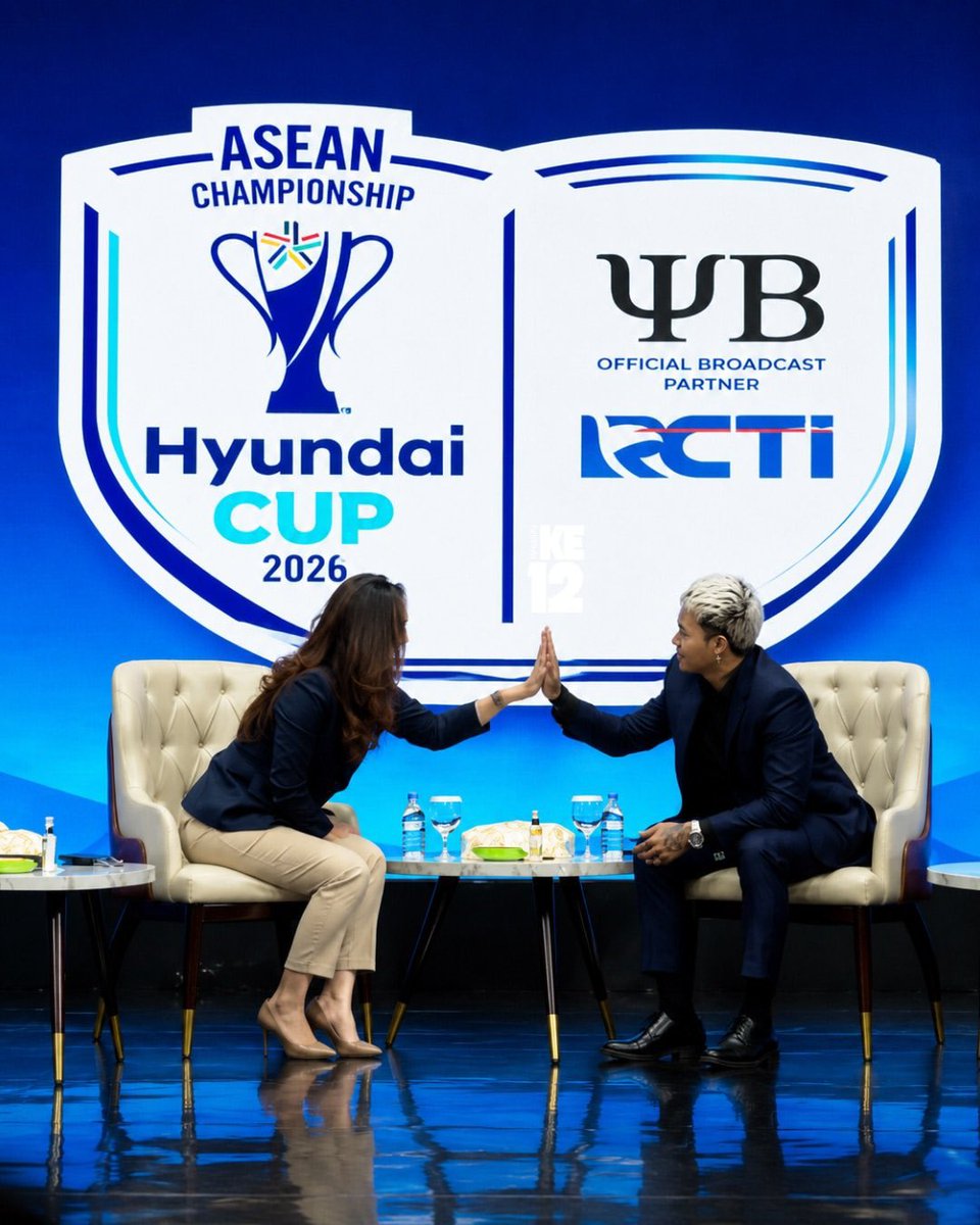 yourbae's tweet photo. YB x RCTI x Asean Championship Hyundai Cup 2026. Kita kawal TimNas sampe final.

#FootballForEveryone https://t.co/y22wLabxjQ