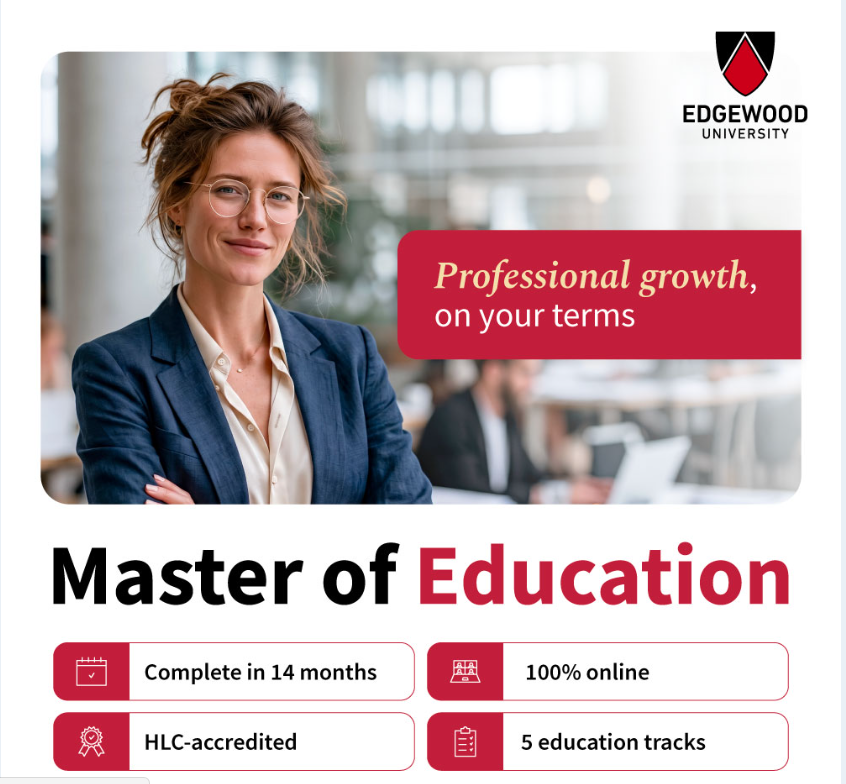 MDiPakistan's tweet photo. Looking to make a difference in education? Edgewood University's Online Master of Education (M.Ed.) offers a 100% online flexible program in 5 traditional and cutting-edge fields.

Apply now at https://t.co/qr6pvrHFlN or email your CV to online@mdi.com.pk https://t.co/AMQ9dTIem1