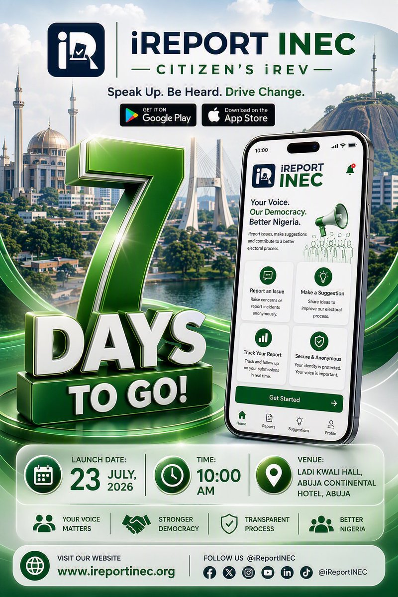 IReportINEC's tweet photo. Download the citizens IReV to independently report election results, incidents and increase citizens participation. #iReportINEC https://t.co/juGrEUgqrd