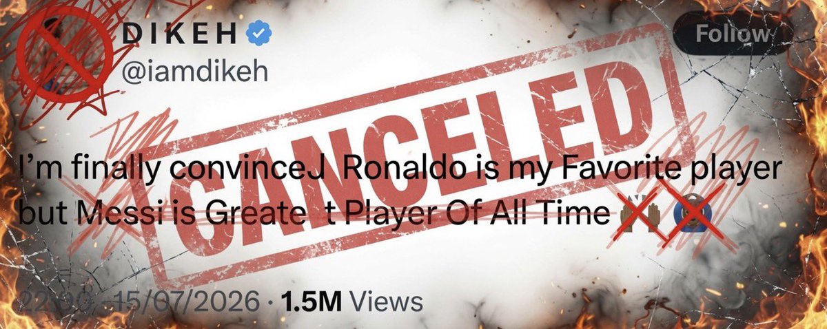 john322226's tweet photo. On behalf of Ronaldo fans in Nigeria, we have made the decision to cancel Dikeh.

He’s no longer a member of our camp. https://t.co/aKjFxzu3cL