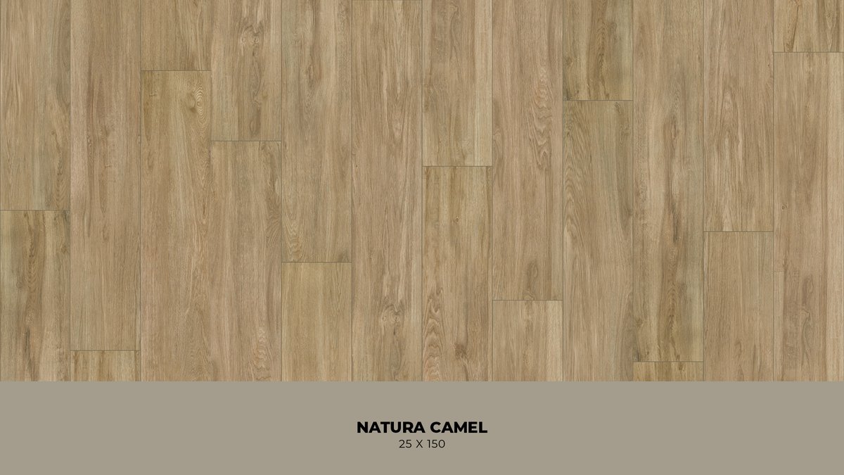 NatucerOnda's tweet photo. NATURA 25x150 en color Camel reproduce con gran naturalidad el veteado y los tonos cálidos de la madera. Un pavimento porcelánico rectificado, duradero y de bajo mantenimiento, ideal para salones y espacios interiores. Formato 25x150 cm. https://t.co/NyitHUbe9C