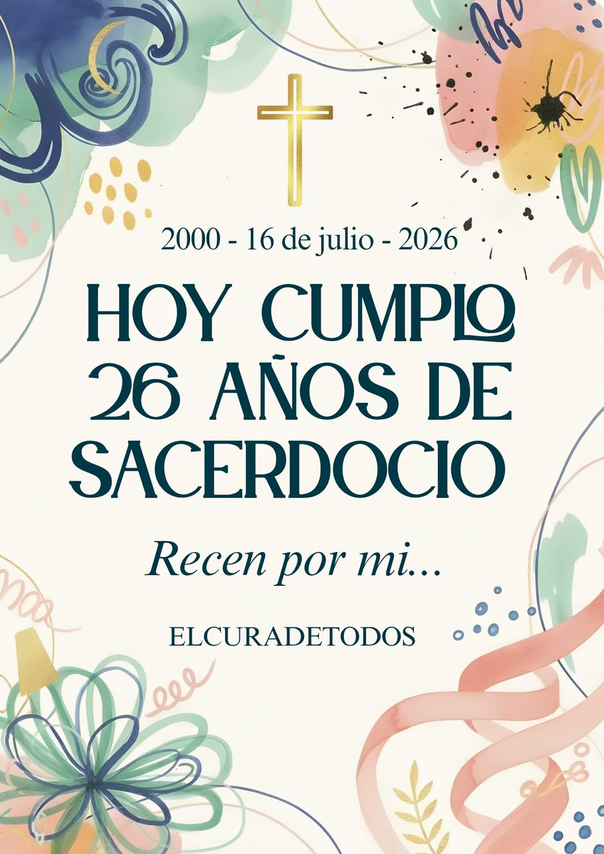 elcuradetodos's tweet photo. Muchas bendiciones he recibido de Dios, pero la más grande ha sido mi vocación sacerdotal.
Gracias a todos los que me han acompañado y sostenido durante estos 26 años.
Recen para que persevere hasta el último instante de mi vida.
#UnCuraFeliz #Vocación #ServirAmando https://t.co/Z37pOchqnh