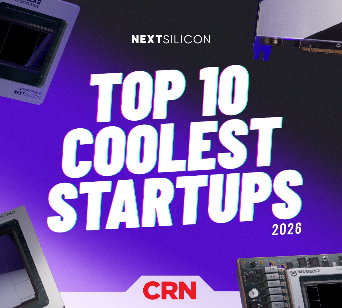 NextSilicon's tweet photo. @CRN names #NextSilicon one of the 10 Coolest Semiconductor Startups of 2026!
The feature spotlights our #Maverick2 adaptive accelerator and #Arbel #RISCV processor family as we continue advancing AI and HPC infrastructure.
Thank you to @markharanas and the CRN team for the recognition!