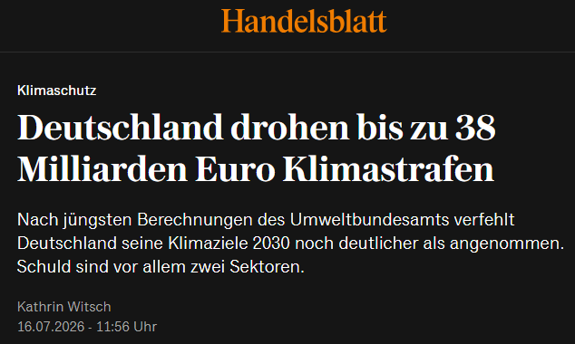 Axel_Bojanowski's tweet photo. Deutschland hat in der EU die strengsten Klimaziele übernommen. Nachbarländer mit weniger strikten Vorschriften freuen sich nun auf die Überweisung üppiger Summen aus Deutschland.
Übrigens: Deutschland ist zudem freiwillig Spitzenzahler bei Klimahilfen an andere Länder. https://t.co/BB8mqcbTzx
