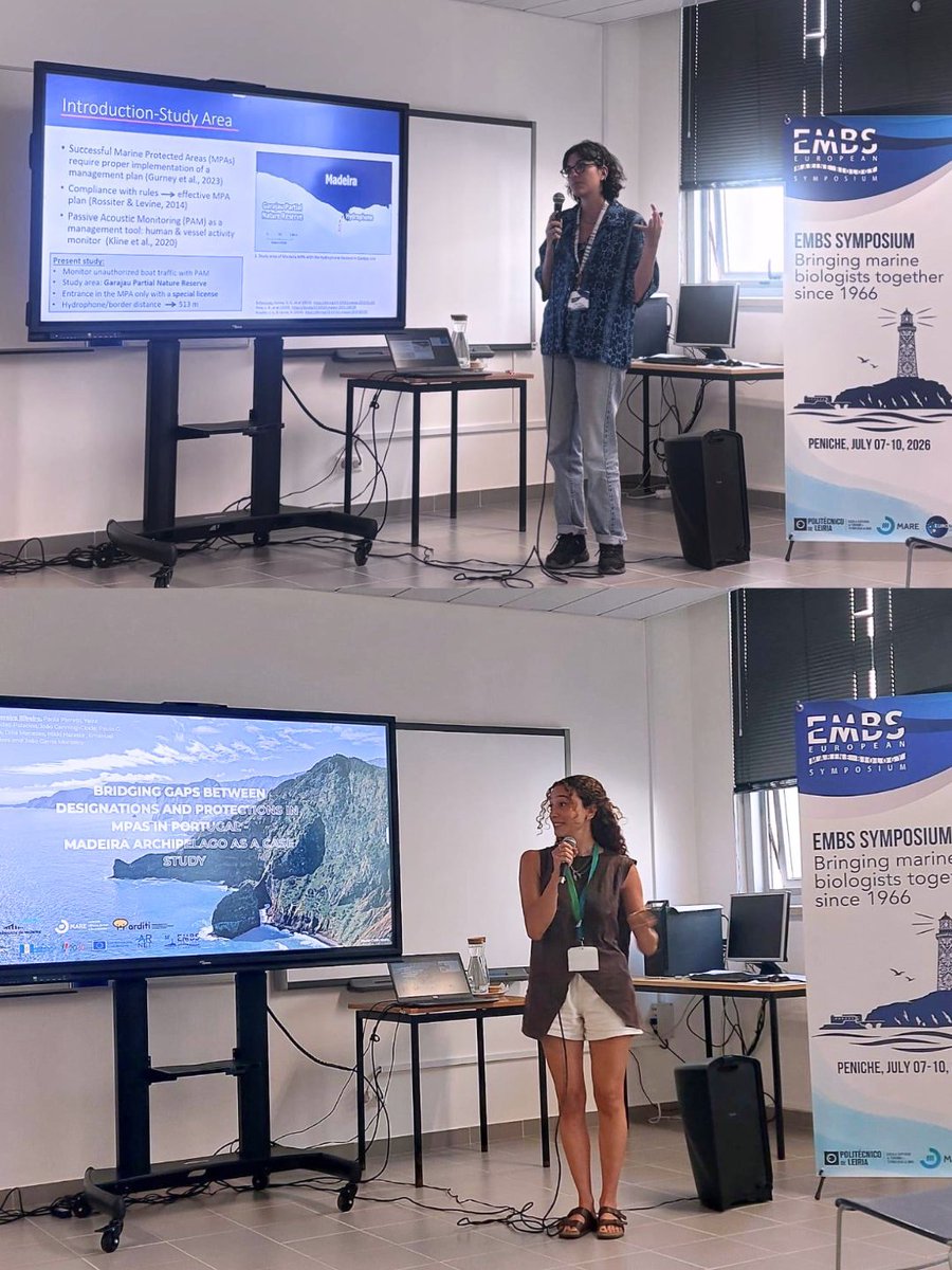 MARE_Madeira's tweet photo. Last week, 5 of our students took their posters and presentations to Peniche and participated in the European Marine Biology Symposium #EMBS!
We're proud to see the next generation at MARE-Madeira already leaving their mark on the scientific community! https://t.co/qgTS18pE9T